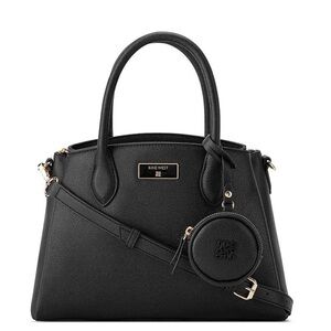 🆕 Nine West Mary Satchel Bag — Black — Top Zip + Magnetic Compartments